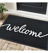 T.HENV Door Mat Welcome, Outdoor/Indoor Heavy Duty Non Slip Doormat for Front Door Entance, Outsi...
