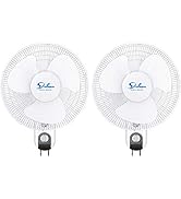 HealSmart 16 Inch Digital Household Wall Mount Fans, Adjustable Tilt, 90 Degree, 3 Speed Settings...