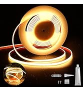 UL-Listed Outdoor LED Strip Lights, 16.4ft 3000K COB Lights Strip 528LEDS/m 24V, IP67 Waterproof ...