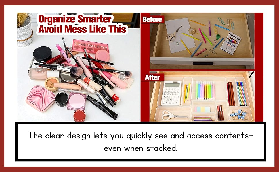 Non-Slip Drawer Organizer Bin