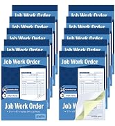 gisgfim 10 Pads Job Work Order Book 3 Part Carbonless Receipt Books Work Order Forms 5-9/16 x 8-7...