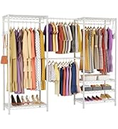 VANZBON Clothes Rack, Heavy Duty Clothes Rack, Large Wire Closet Garment Rack, Freestanding Expan...