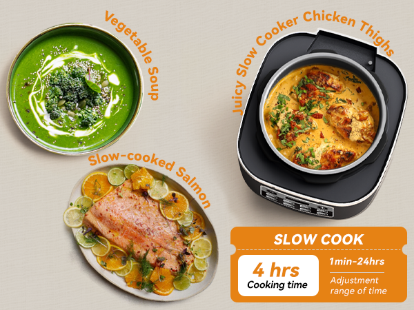 slow cook for deep flavor in the nonstick ceramic inner pot.