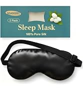 2 Pack Sleep Mask 100% Pure Mulberry Silk Eye Masks with Adjustable Strap for Sleeping Mulberry S...