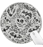 Hancynir Goth Bat Floral Round Mouse Pad, Small Mousepad for Office Desk | Mouse Mat for Computer...