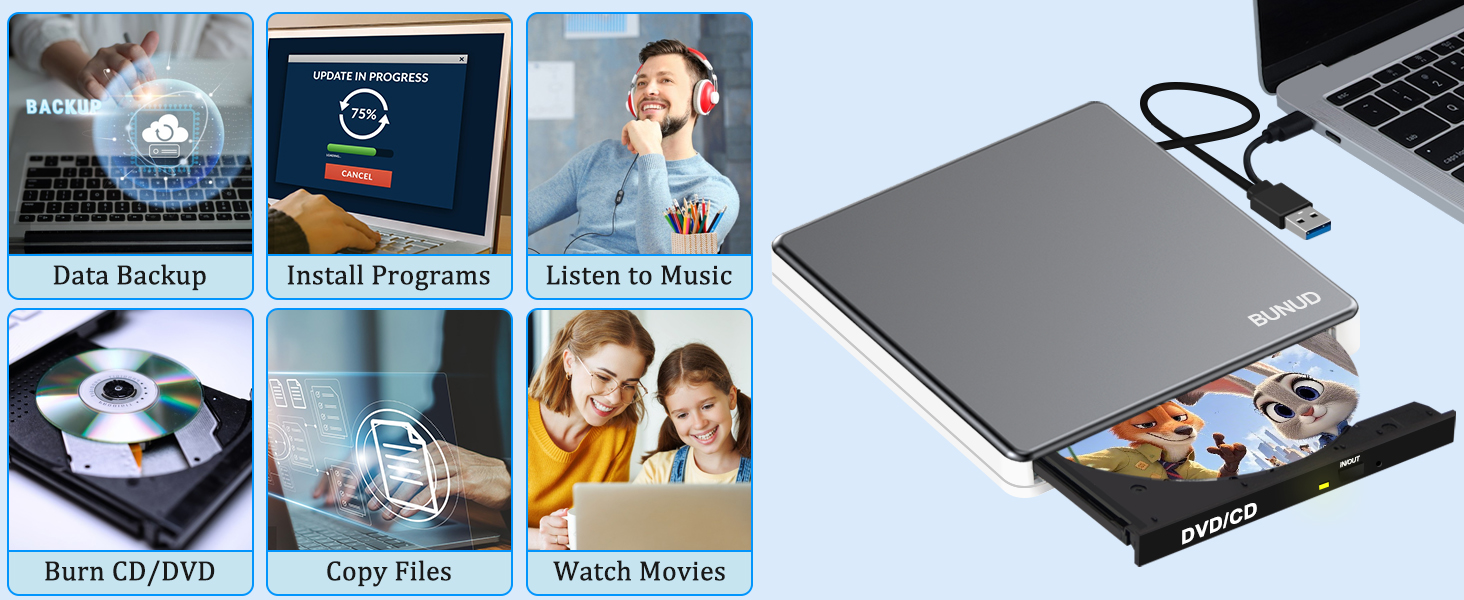 external dvd drive usb 3.0 type c mac reader windows 11 player pc