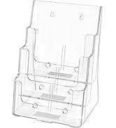 KTRIO Acrylic Brochure Holder 8.5x11 Inch, 3 Tier Literature Display Stand Clear Magazine Holder ...