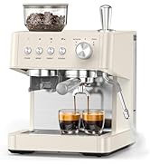 (2026 Upgrade) 15 Bar Espresso Machine with Built-in Anti-Clog Coffee Grinder, Expresso Coffee Ma...