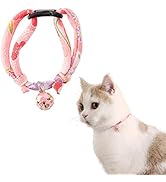 Necoichi Chirimen Cat Collar with Clover Bell (Pastel Pink)