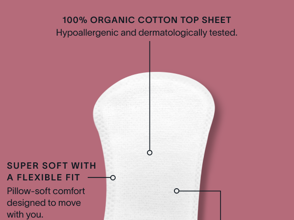 cora period liner panty liners 100% organic cotton topsheet feminine care regular long