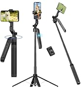 Auto Face Tracking Tripod Selfie Stick 360° Rotation, 71" Extendable Smart Tracking Phone Holder ...