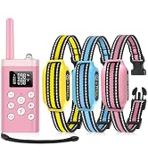 PetJoy Dog Bark Collar with Remote, Shock Collar for Large Dogs 3 Pack, Bark &amp; Shock Collar Combo...