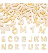 FASHEWELRY 50Pcs Chunky Large Letter Beads for Paracord Keychains Making | Beige Large Hole Bubbl...
