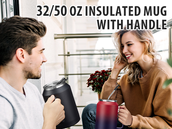 50 oz tumbler with handle extra large tumbler water cup 32 mug