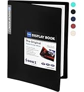 Sooez 30-Pocket Binder with Plastic Sleeves 9x12" (Black), Heavy Duty Art Portfolio Folder with C...