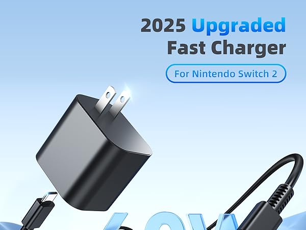 Switch 2 60W Extra Long Charger for Nintendo 2