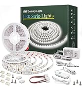 Led Strip Lights 65.6ft White Dimmable Led Light Strip Flexible Rope Lights Kits with 24v Etl Pow...