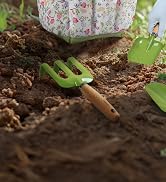 Grenebo Kids Gardening Set Toys,Includes Metal Trowel,Transplanting Shovel,Garden hat,Rake,Apron,...