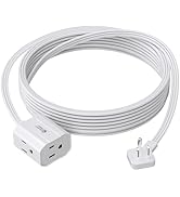 Extension Cord 15ft SUPERDANNY Mini Power Strip Ultra Right Angled Flat Plug for Tight Spaces,Ind...