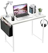 Lufeiya White Computer Desk - Small Student Kids Study Writing Table for Home Office Bedroom Smal...