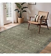 GENIMO 9x12 Area Rugs for Living Room, Machine Washable Non Slip Vintage Rugs, Low Pile Lightweig...