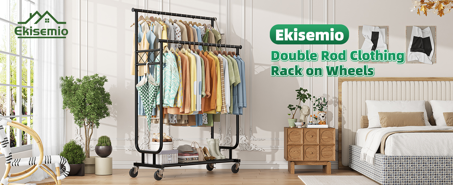double rod clothes rack