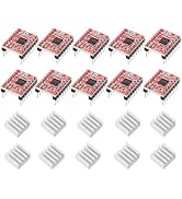 Ransanx 10 Pcs Stepper Motor Driver Module A4988 Motor Driver with Heat Sink for 3D Printer Repra...