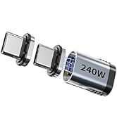 Tciogrxp 240W 90 Degree Magnetic USB C Adapter with 4 Connector Tips USB-C Adapter 1 Pack, 24 Pin...