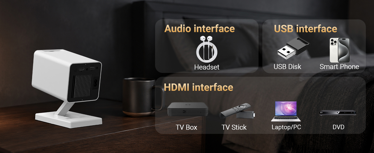 Comprehensive port configuration including HDMI, USB and 3.5mm audio jack
