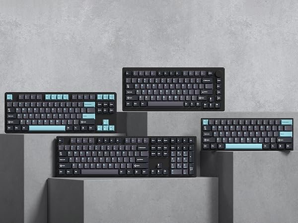 womier double shot pbt keycaps 138 keys dark blue keycap set cherry profile keyboard key caps