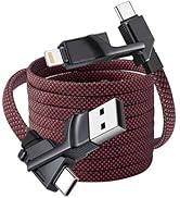 Miger 240W 4 in 1 Charging Cable,6FT USB C to Lightning Cable Braided Fast Charging Multi Charger...