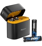 Mupoer Rechargeable AA Batteries with Box,3000mWh AA Lithium Batteries 4 Count 1.5V,Double A Batt...