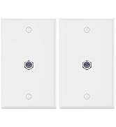 VCE 3GHz Coax Wall Plate UL-Listed, 1-Port Coaxial Cable Wall Plate with Nickel-Plated F-Type Key...