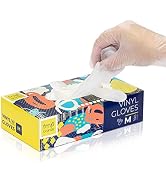[100 Pack] Disposable Food Prep Vinyl Gloves Medium M, Food Service Grade Kitchen Glove for Cooki...