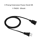 2 Prong Extension Power Cord 5ft,US Male/Female Power Cable for NEMA 5-15P to NEMA 5-15R(5FT) Bla...