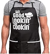 Funny Apron for Men with 2 Large Pockets One-Size-Fits-All Chef Apron for Grilling, Cooking, Fits...