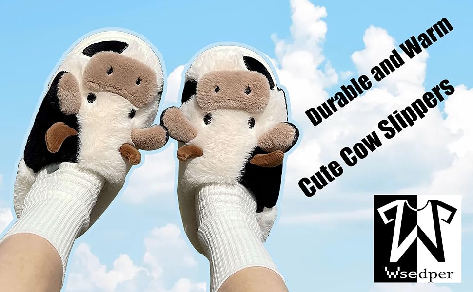 Cow Slippers for Women