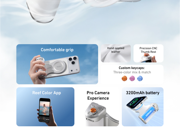 magnetic phone camera grip with selfie light
