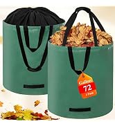Reusable Yard Waste Bags, 2 Pack 72 Gallon Heavy Duty Lawn Leaf Garden Bag with Extension Layer, ...