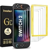 ivoler 4-Pack Tempered Glass Screen Protector Designed for Nintendo Switch 2 2025 with [Alignment...