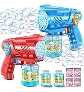 Bubble Guns Machine for Kids 4-8: Automatic 10-Hole Bubble Guns with Rich Bubbles &amp; LED Light - S...