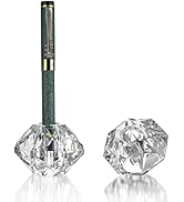 QFkris 2-Packs Crystal Fountain Pen Stand Glass Feather Pen Holder 2.2" Crystal Pen &amp; Pencil Hold...