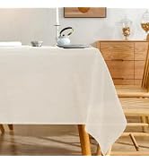 Karseteli Natural Linen Rectangle Tablecloth, Slubby Textured Fall Lightweight Table Cloth 60 x 8...
