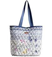 Maison d' Hermine Shopping Bag Cotton Quilted Tote Bag with Zipper Pockets &amp; Small Pouch Grocery ...