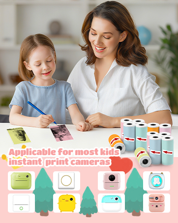 Mini Thermal Printer Sticker Paper, 12 Rolls Colored Thermal Sticker Paper