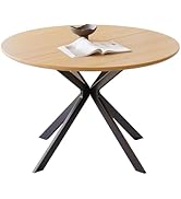 46.4" Round Dining Table, Mid Century Modern Round Dining Room Table for 4-6 with Metal Legs, Eas...