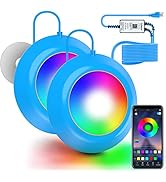 LyLmLe LED Pool Lights 50W Double Lights for Giant Pool with 26ft Cord for Each Light, 12V APP Co...