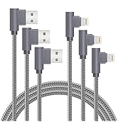 APFEN MFi Certified Lightning iPhone Charger Cord 90 Degree Fast Data Cable Nylon Braided Compati...