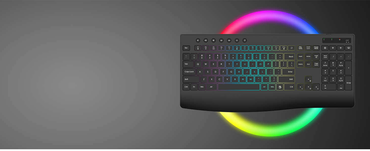 light up keyboard wireless