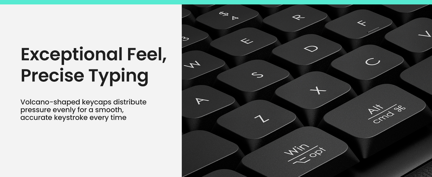 Ergonomic Keyboard Wired Split Design Palm Rest Volcano Keycaps Natural Typing Type C USB Plug